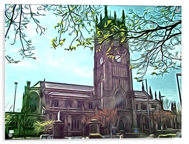 Leeds Parish Church Digital Art Acrylic by Terry Senior