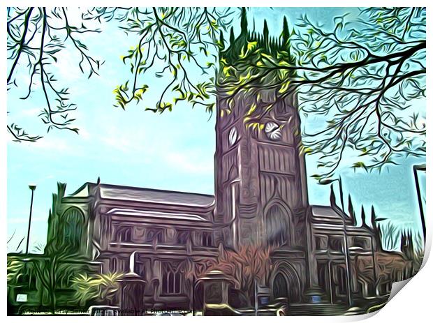 Leeds Parish Church Digital Art Print by Terry Senior