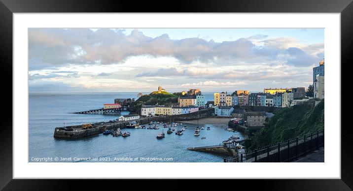 Serenity in Tenby Harbour Framed Mounted Print by Janet Carmichael