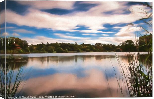 Still lake in the english countryside Canvas Print by Stuart Chard