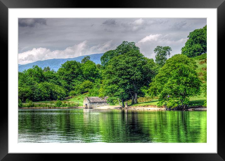 The Boat House - Lake Windermere Framed Mounted Print by Victoria Limerick