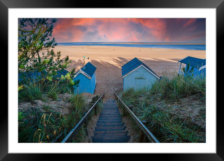 steps to the beach wells next the sea Framed Mounted Print by Kevin Snelling