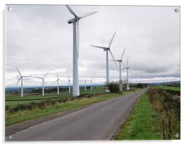 Roadside Windmills Holmfirth Acrylic by Roy Hinchliffe