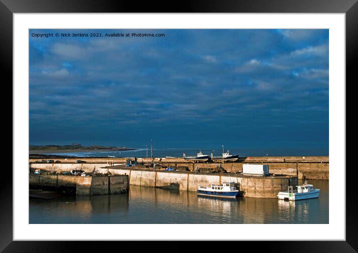 Seahouses Harbour Northumberland Coast Framed Mounted Print by Nick Jenkins