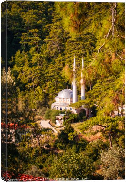 Mosque in the hillside in Turkey Canvas Print by Stuart Chard