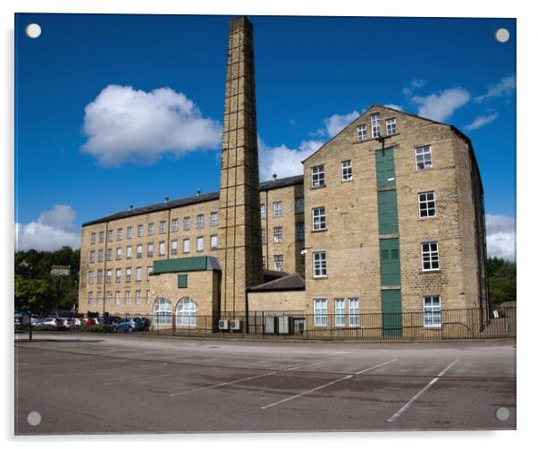 Old textile Mill in Huddersfield Acrylic by Roy Hinchliffe
