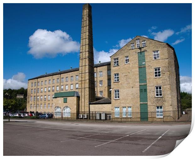 Old textile Mill in Huddersfield Print by Roy Hinchliffe