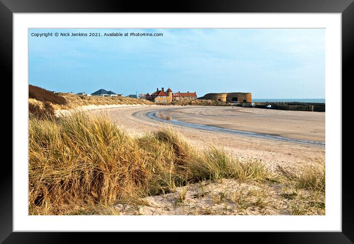 Beadnell Beach and Harbour Northumberland Coast Framed Mounted Print by Nick Jenkins