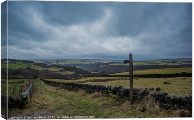 Pointing the way to Hebden Bridge Canvas Print by Richard Perks