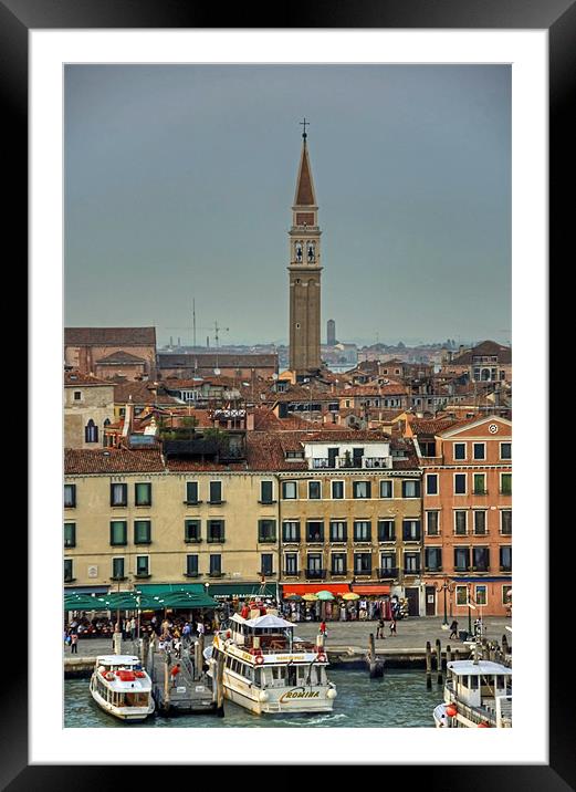 The busy waterfront Framed Mounted Print by Tom Gomez
