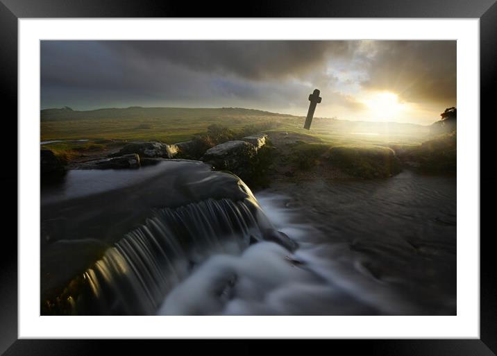 Windy Post, Dartmoor Framed Mounted Print by David Neighbour