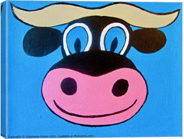 Smiling Cow Canvas Print by Stephanie Moore