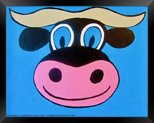 Smiling Cow Framed Print by Stephanie Moore