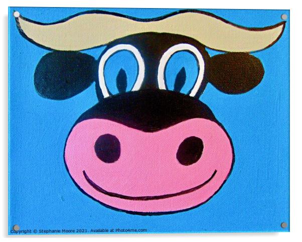 Smiling Cow Acrylic by Stephanie Moore