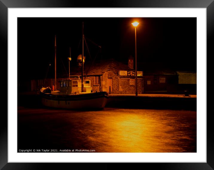 Bude at night Framed Mounted Print by Nik Taylor
