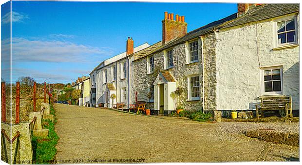 Cottages At Charlestown Harbour Canvas Print by Peter F Hunt