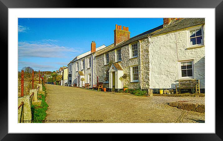 Cottages At Charlestown Harbour Framed Mounted Print by Peter F Hunt