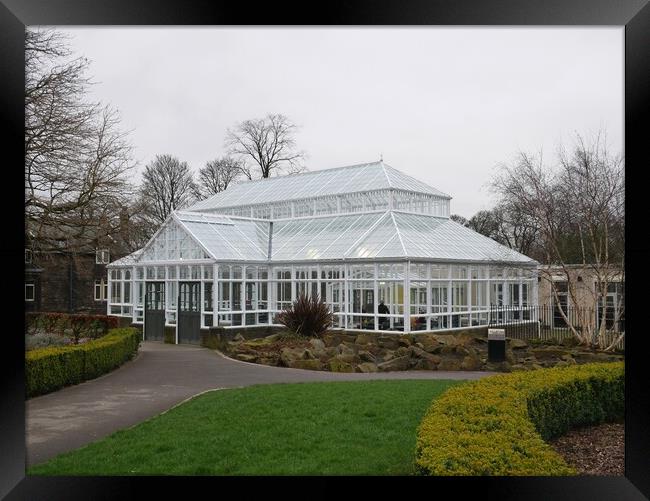Large conservatory Huddersfield Framed Print by Roy Hinchliffe
