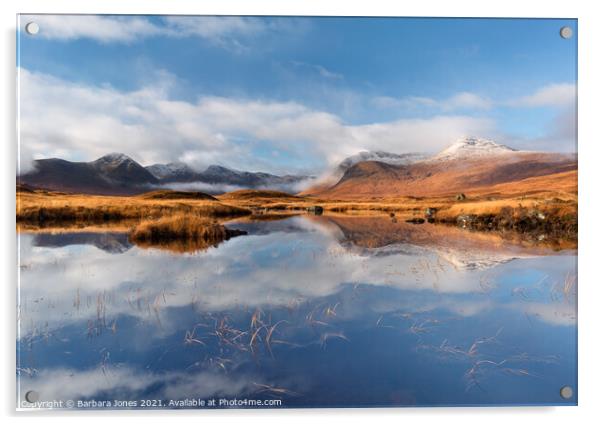 Blackmount Lochan na Stainge Rannoch Scotland Acrylic by Barbara Jones