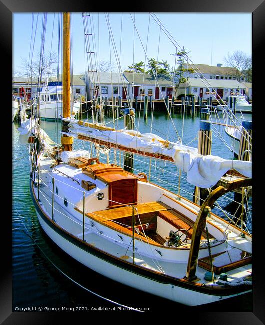 Sailing Boat, Nantucket Harbour, USA Framed Print by George Moug