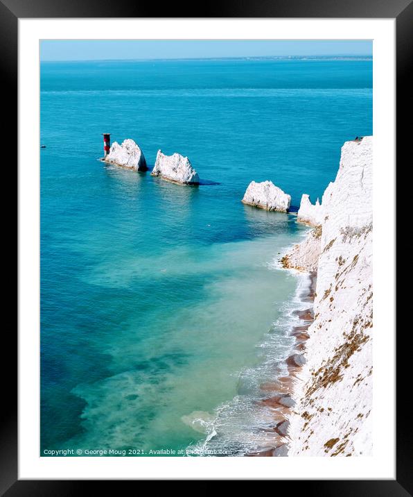 The Needles Rocks, Isle of Wight, Hampshire, UK Framed Mounted Print by George Moug