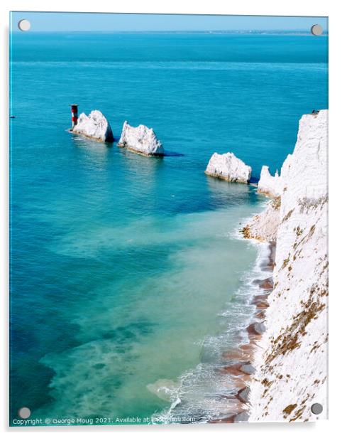 The Needles Rocks, Isle of Wight, Hampshire, UK Acrylic by George Moug