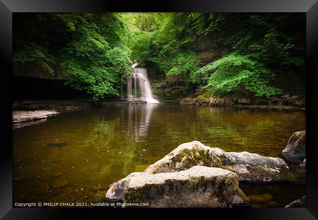 Cauldron foss waterfall , West Burton Yorkshire dales 324  Framed Print by PHILIP CHALK