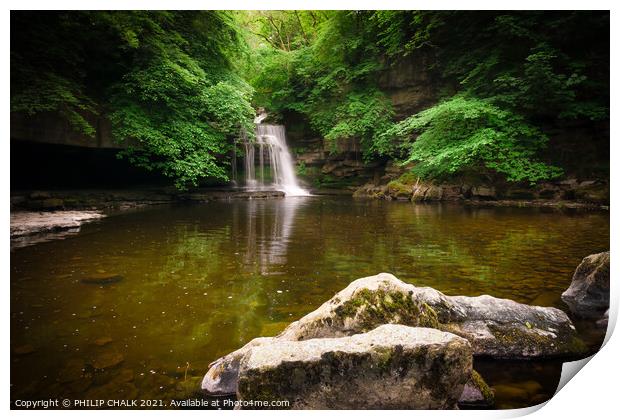 Cauldron foss waterfall , West Burton Yorkshire dales 324  Print by PHILIP CHALK