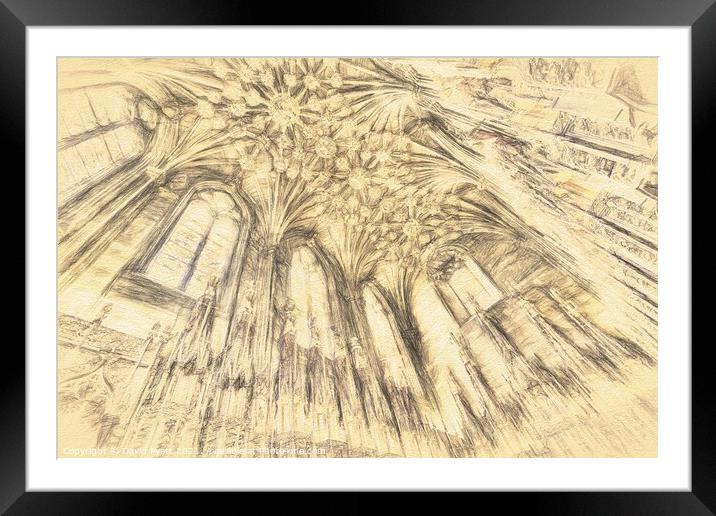 Edinburgh Cathedral Sketch Art         Framed Mounted Print by David Pyatt