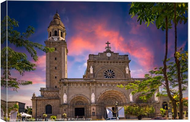 Manila Cathedral Philippines Canvas Print by Adrian Evans