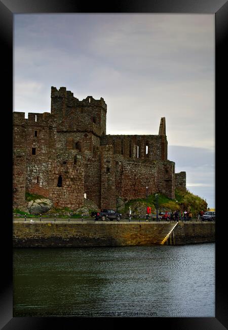 Peel Castle and St. German's Cathedral ruins  Framed Print by Steven Watson
