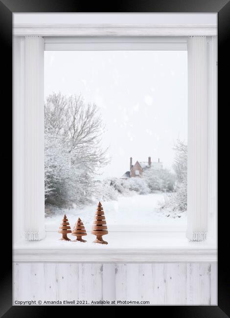 Winter Window Framed Print by Amanda Elwell