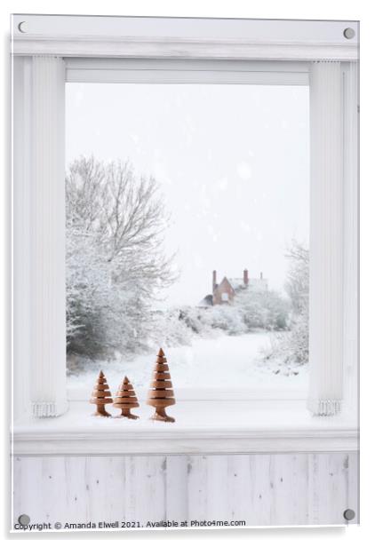 Winter Window Acrylic by Amanda Elwell