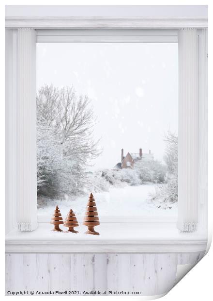Winter Window Print by Amanda Elwell