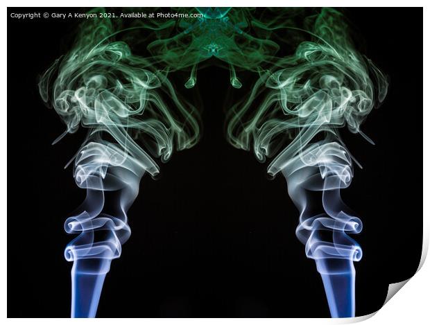 Smoke Photo Abstract shape Print by Gary A Kenyon
