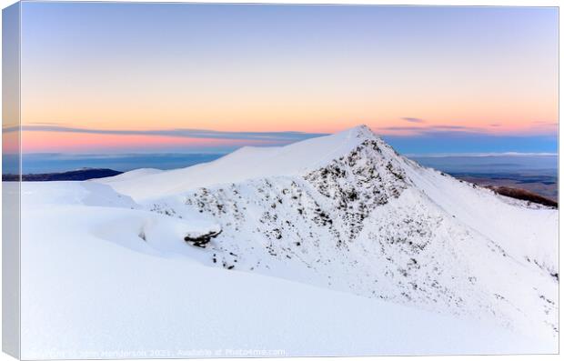 Blencathra winter sunset Canvas Print by John Henderson