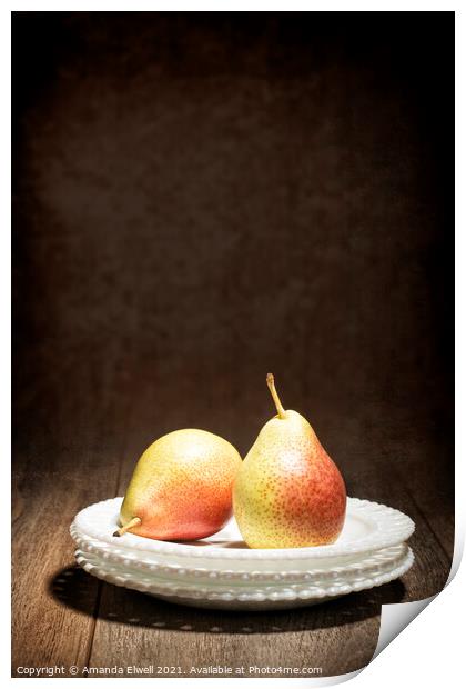 Two Pears Print by Amanda Elwell