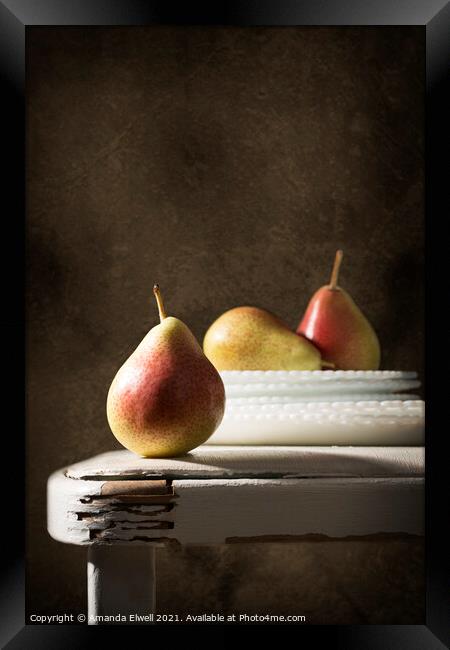 Pear Still Life Framed Print by Amanda Elwell