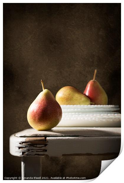 Pear Still Life Print by Amanda Elwell