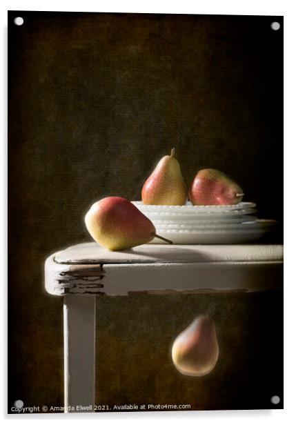 Pear In Motion Acrylic by Amanda Elwell