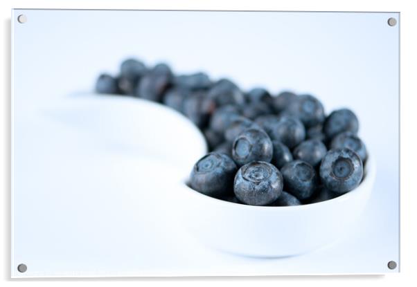 Dish Of Blueberries Acrylic by Amanda Elwell