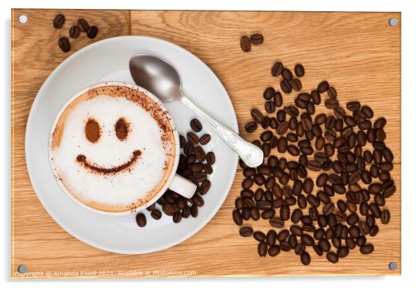 Smiley Face Coffee Acrylic by Amanda Elwell