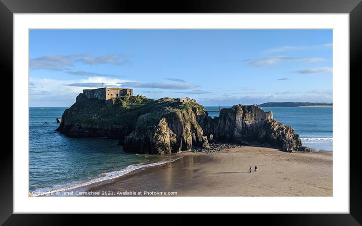 St Catherine's Rock, Tenby Framed Mounted Print by Janet Carmichael