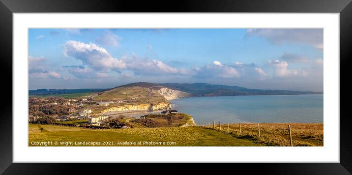 Looking Down On Freshwater Bay Framed Mounted Print by Wight Landscapes