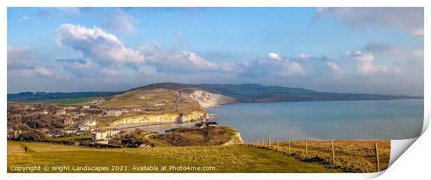 Looking Down On Freshwater Bay Print by Wight Landscapes