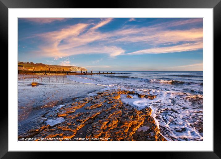 Yaverland Beach Sandown Isle Of Wight Framed Mounted Print by Wight Landscapes