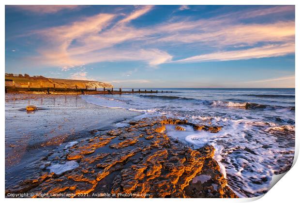 Yaverland Beach Sandown Isle Of Wight Print by Wight Landscapes