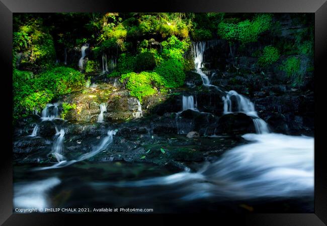 Magical fairy glen in the Yorkshire dales waterfalls 323  Framed Print by PHILIP CHALK
