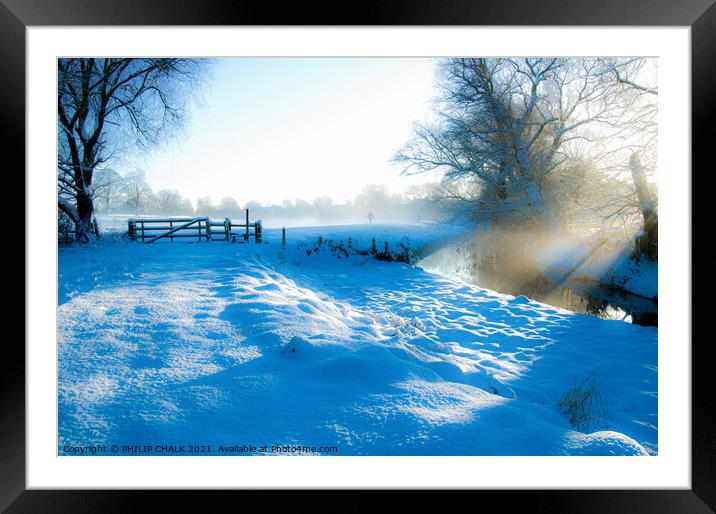 Snow scene in Yorkshire York. 326  Framed Mounted Print by PHILIP CHALK