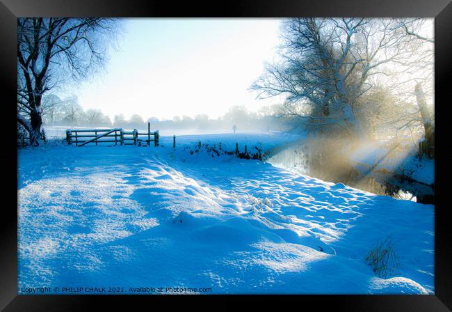 Snow scene in Yorkshire York. 326  Framed Print by PHILIP CHALK